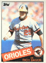 1985 Topps Baseball Cards      494     Rich Dauer
